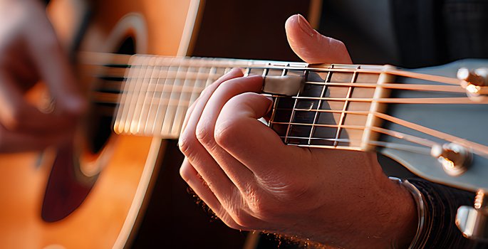 Person playing guitar
